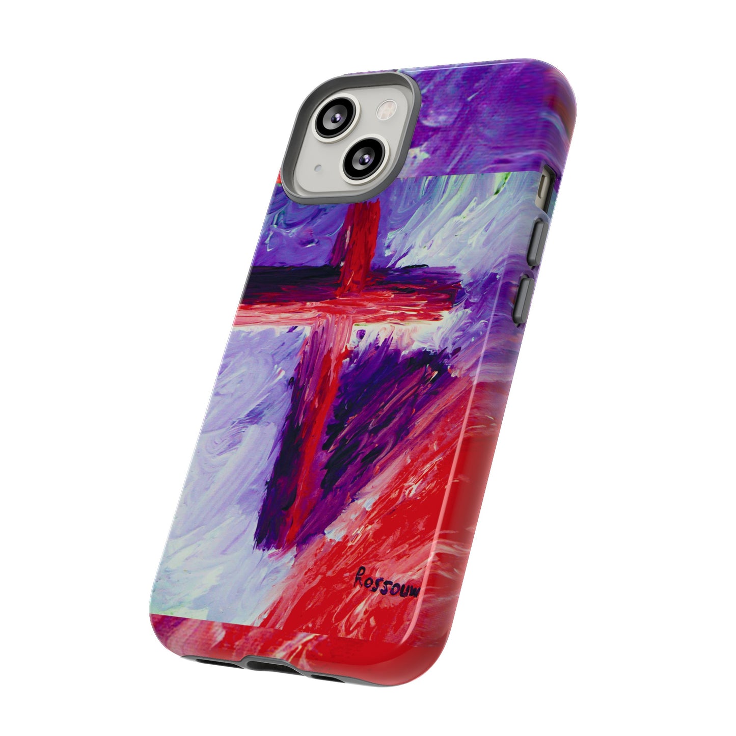 "Candy Skies - Divine Cross Protective Phone Case – Dual Layer Protection"