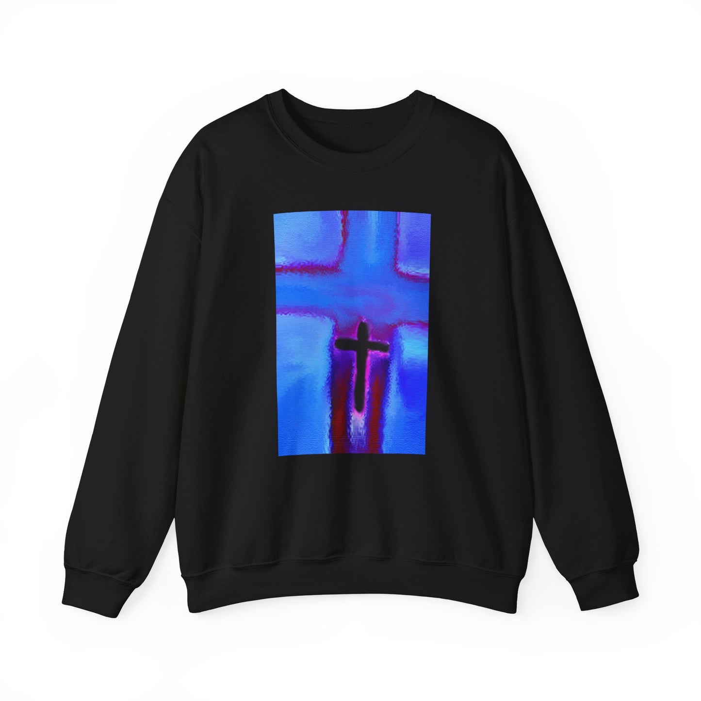 "Take Flight - Enlightened Spirit Crewneck Sweatshirt – Spiritual Cross Art Painting”