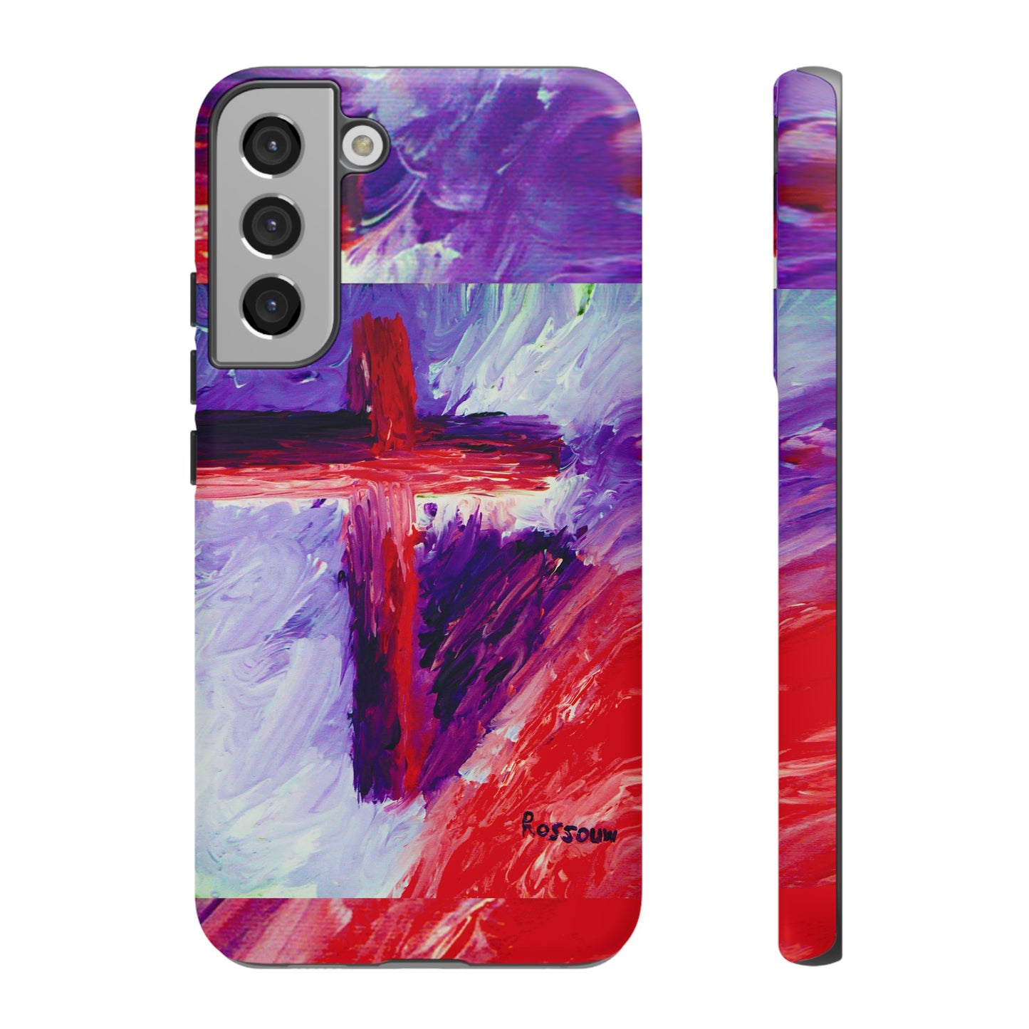 "Candy Skies - Divine Cross Protective Phone Case – Dual Layer Protection"