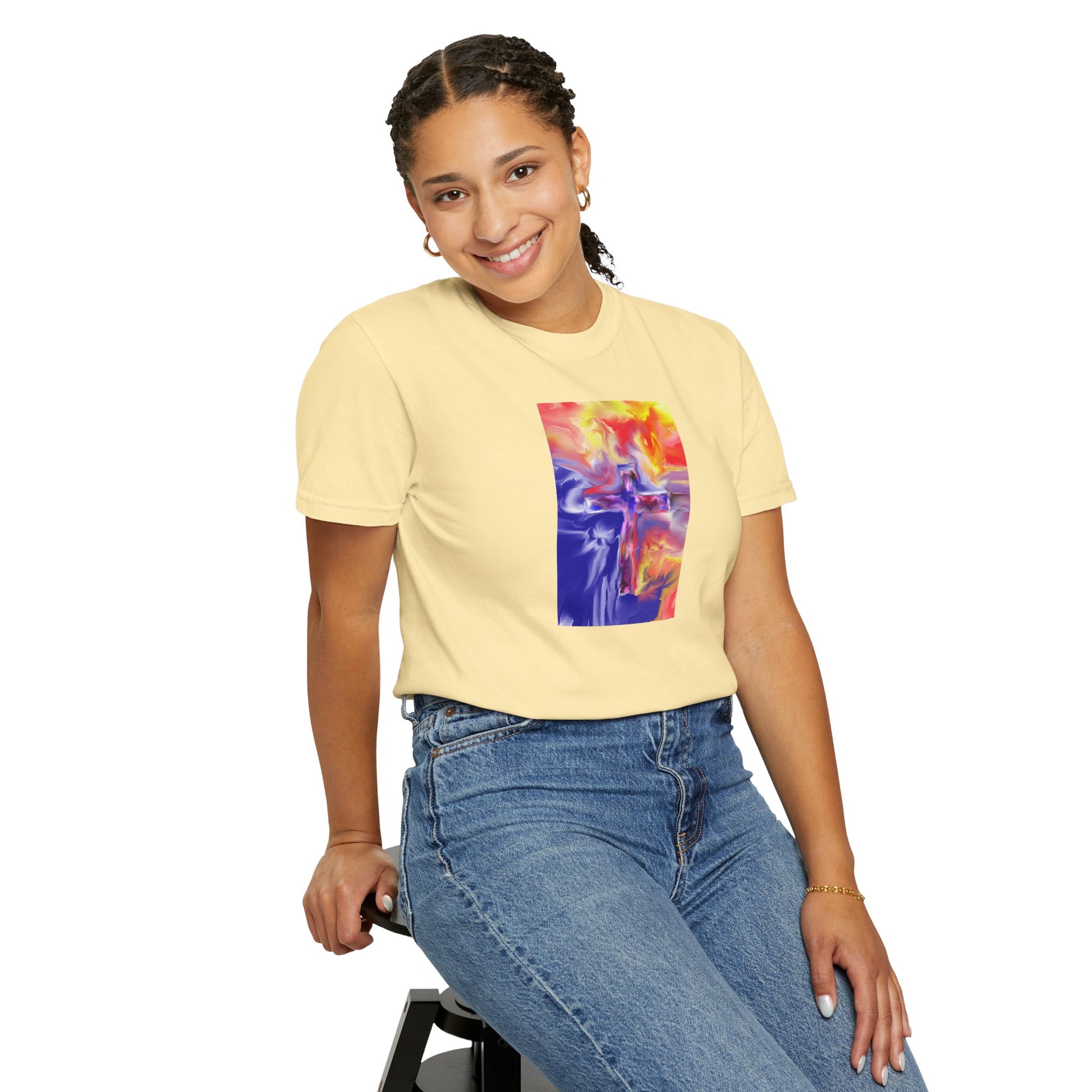 Golden Rainbow - Spiritual Art Unisex Dyed T-Shirt – Comfort Colors