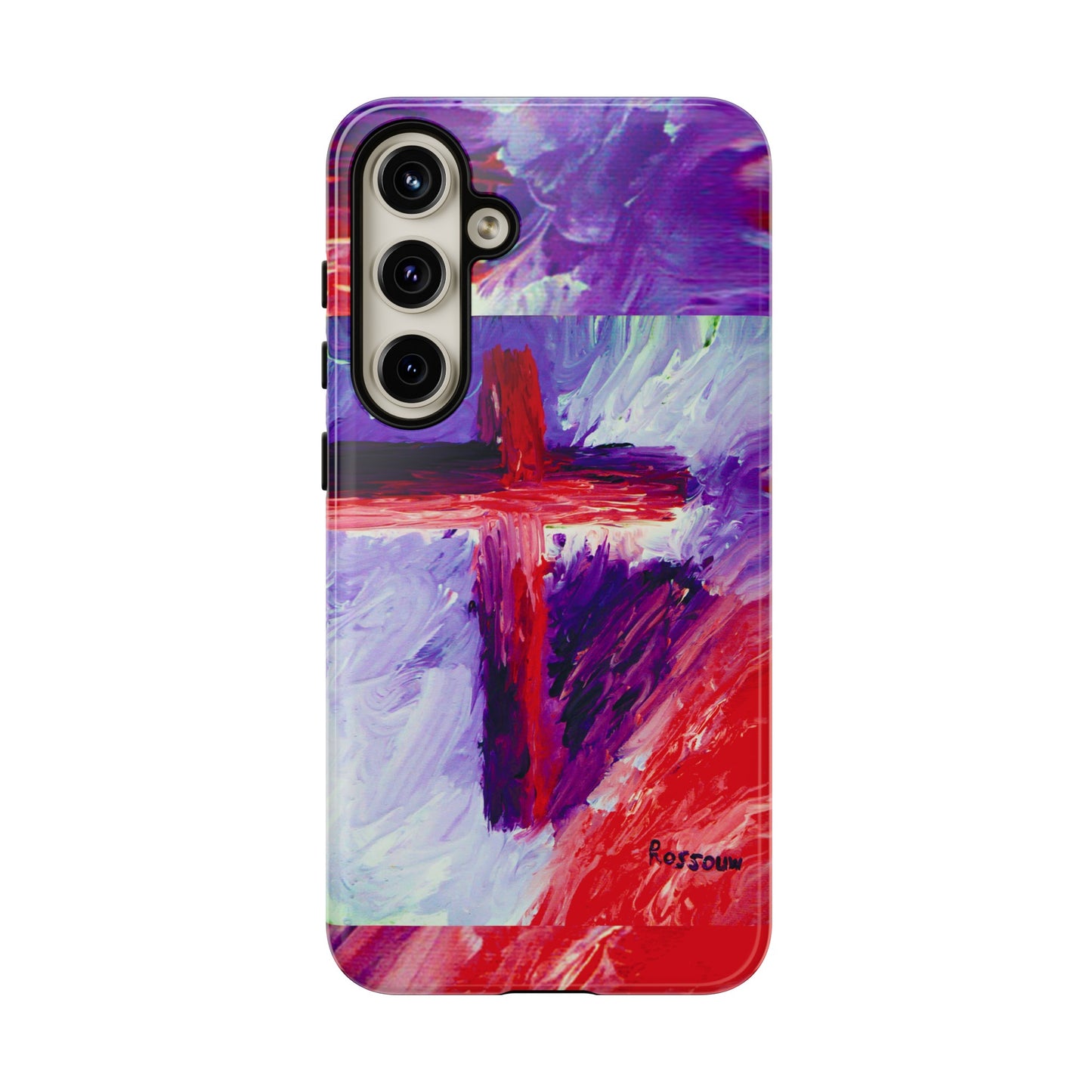 "Candy Skies - Divine Cross Protective Phone Case – Dual Layer Protection"