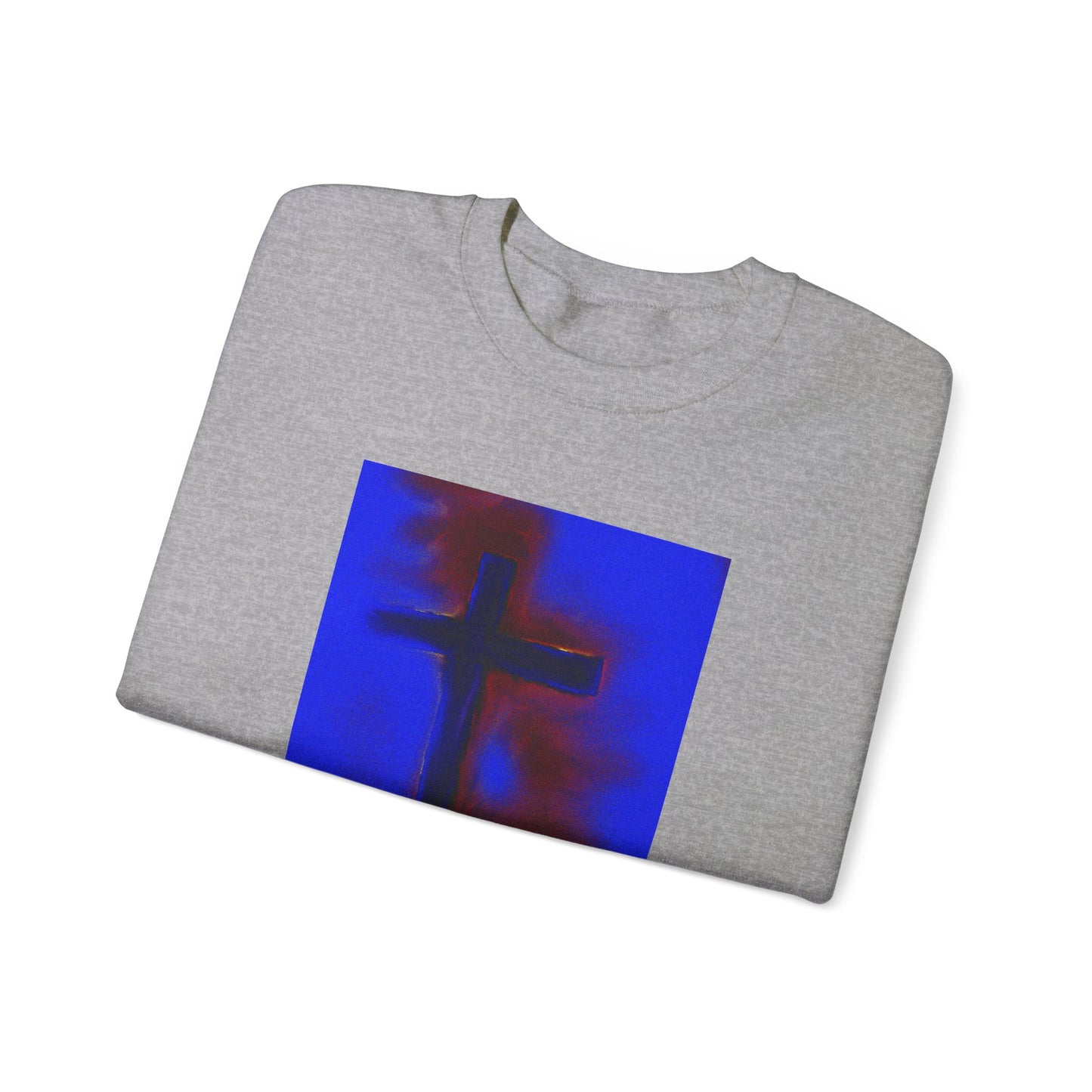 "Rise Up - Enlightened Spirit Crewneck Sweatshirt – Spiritual Cross Painting”