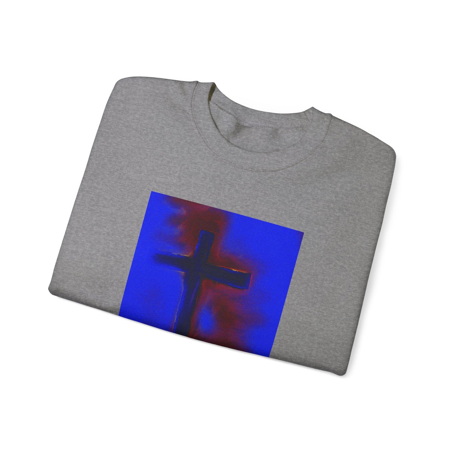 "Rise Up - Enlightened Spirit Crewneck Sweatshirt – Spiritual Cross Painting”