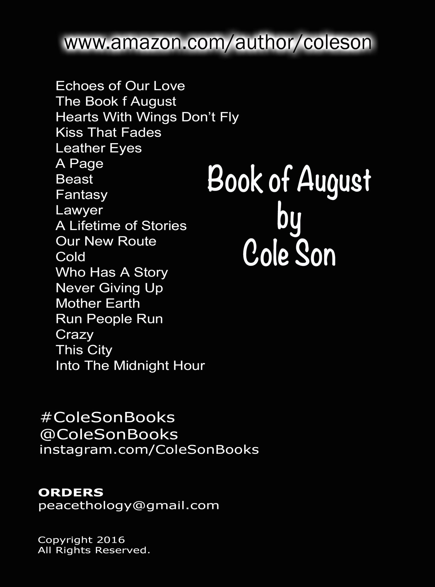 The Book of August - Poetry